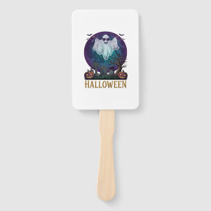 Halloween Ghost Sunglasses Purple Moon Graveyard_1 Hand Fan