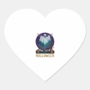 Halloween Ghost Sunglasses Purple Moon Graveyard_1 Heart Sticker