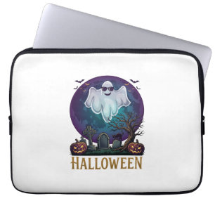 Halloween Ghost Sunglasses Purple Moon Graveyard_1 Laptop Sleeve