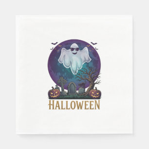 Halloween Ghost Sunglasses Purple Moon Graveyard_1 Napkin