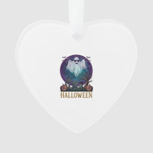 Halloween Ghost Sunglasses Purple Moon Graveyard_1 Ornament
