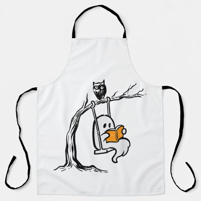 Halloween Ghost Swing Reading  Apron (Front)