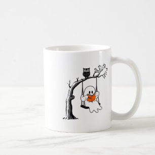 Halloween Ghost Swing Reading Vintage Costume Wome Coffee Mug