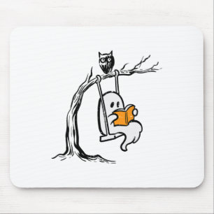 Halloween Ghost Swing Reading Vintage Costume Wome Mouse Mat