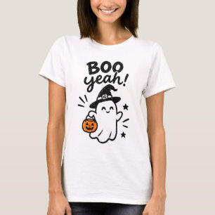 Halloween Ghost T-Shirt, Boo Ghost Witch Hat Pumpk T-Shirt