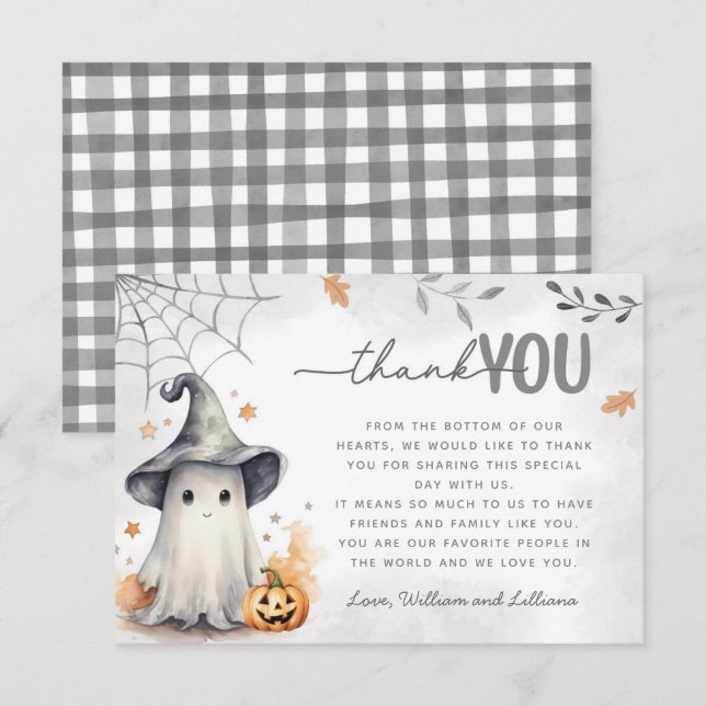 Halloween Ghost Thank You Card (Front/Back)