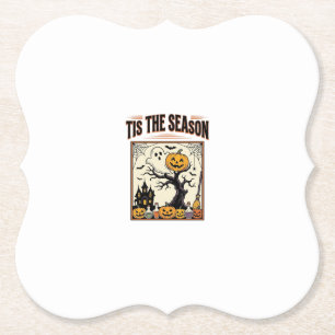 Halloween Ghost Tis The Season Haunted House_1 Paper Coaster