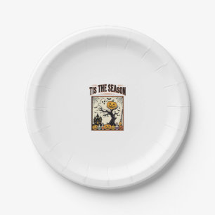 Halloween Ghost Tis The Season Haunted House_1 Paper Plate