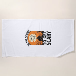 Halloween Ghost To Get Scary Vintage Spooky_1 Beach Towel