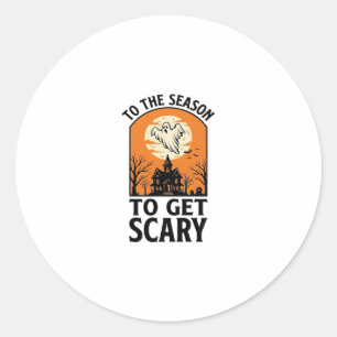 Halloween Ghost To Get Scary Vintage Spooky_1 Classic Round Sticker