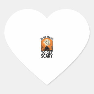 Halloween Ghost To Get Scary Vintage Spooky_1 Heart Sticker