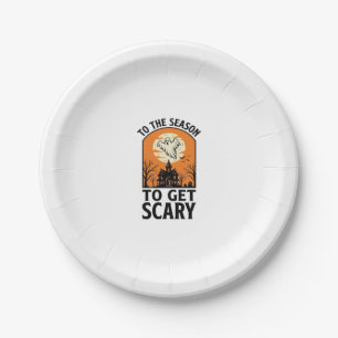 Halloween Ghost To Get Scary Vintage Spooky_1 Paper Plate