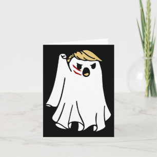 Halloween Ghost Trump Fist Pumped Fight Take Ameri Card