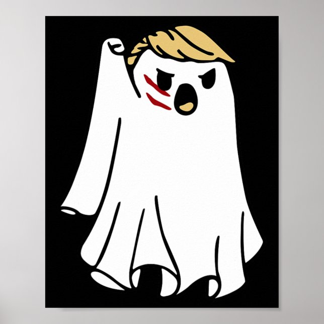 Halloween Ghost Trump Fist Pumped Fight Take Ameri Poster (Front)