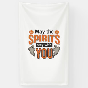 Halloween Ghost Typography Vintage Engraving Desig Banner