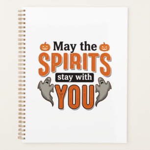 Halloween Ghost Typography Vintage Engraving Desig Planner