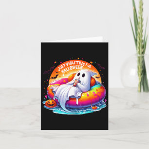 Halloween Ghost Waiting Pool Float Fun Pumpkin Card