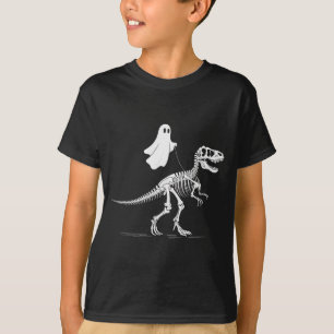 Halloween Ghost Walking Dinosaur Skeleton T Rex Fu T-Shirt