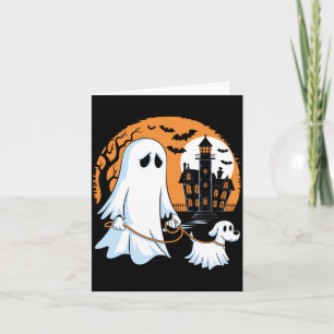 Halloween Ghost Walking Dog Card