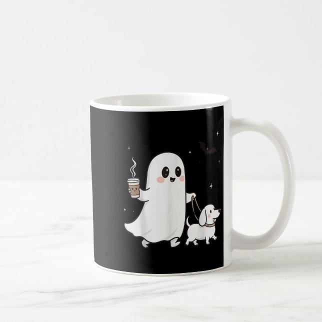 Halloween Ghost Walking Dog Soky Season Halloween  Coffee Mug (Right)