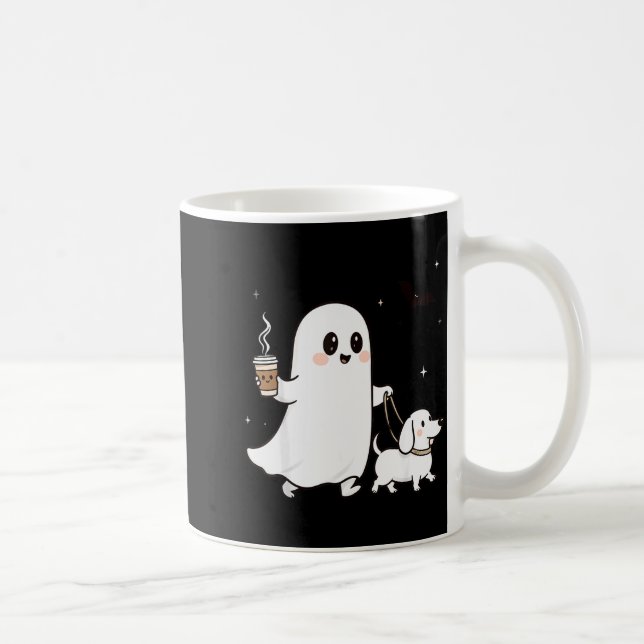 Halloween Ghost Walking Dog Soky Season Halloween  Coffee Mug (Right)