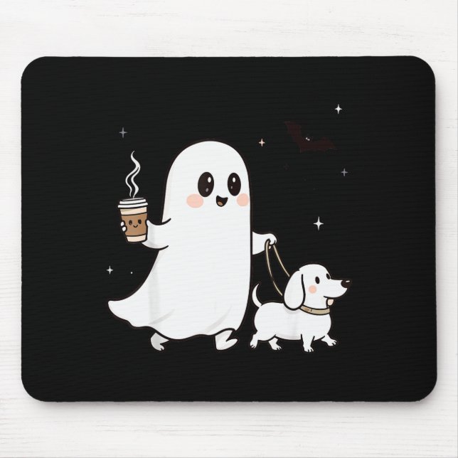 Halloween Ghost Walking Dog Soky Season Halloween  Mouse Mat (Front)