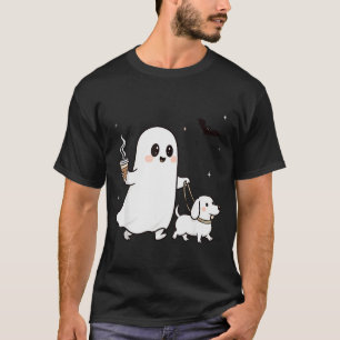 Halloween Ghost Walking Dog Soky Season Halloween  T-Shirt