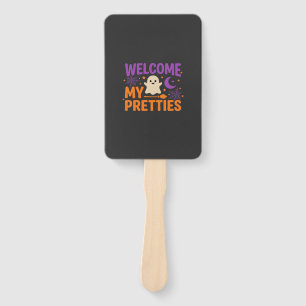 Halloween Ghost Welcome My Pretties SVG Design Hand Fan