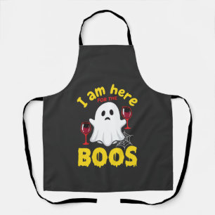 Halloween Ghost Wine Boos Design Apron