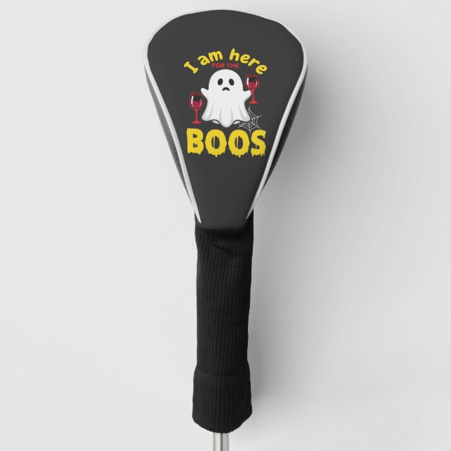 Halloween Ghost Wine Boos Design Golf Head Cover (Front)