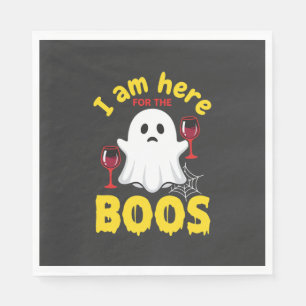 Halloween Ghost Wine Boos Design Napkin