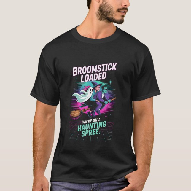 Halloween Ghost Witch Frankenstein Haunting Spree  T-Shirt (Front)