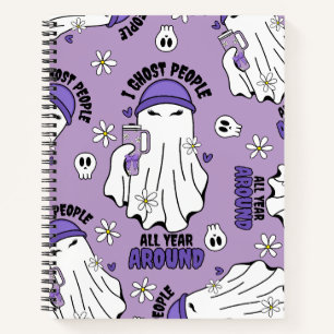 Halloween Ghost with 40oz Tumbler – Purple Notebook