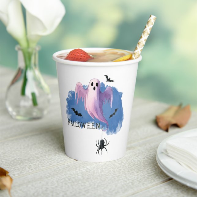 HALLOWEEN Ghost With A Spider Paper Cups (Insitu)