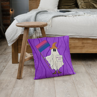 Halloween Ghost With Bisexual Flag Cushion