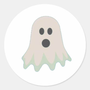 Halloween Ghost With Name  Classic Round Sticker