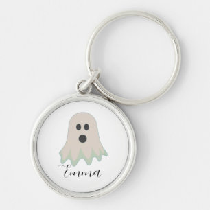 Halloween Ghost With Name Key Ring