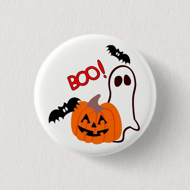 Halloween Ghost with pumpkin 3 Cm Round Badge (Front)