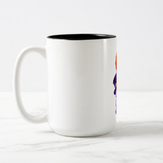 Halloween Ghost with Pumpkin Parade Two-Tone Coffee Mug