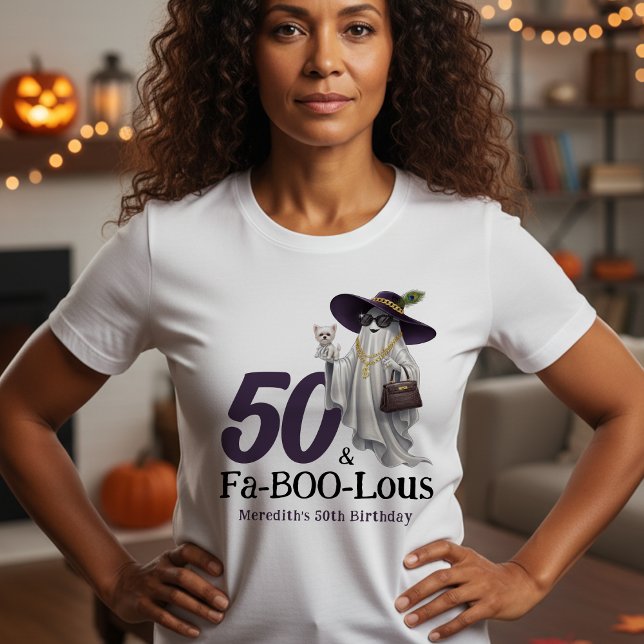 Halloween Ghost Women's Fabulous 50th Birthday T-Shirt (Creator Uploaded)