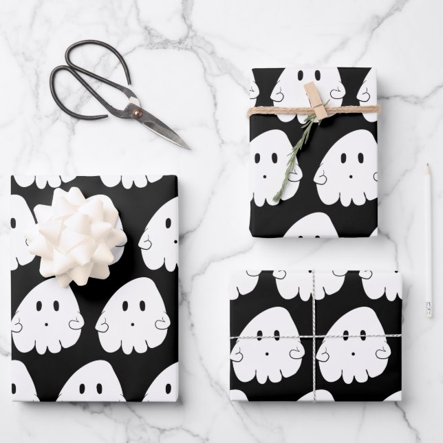 Halloween Ghost Wrapping Paper (Front)