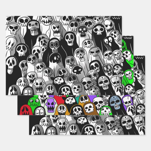 Halloween Ghost Wrapping Paper Sheet (Set)
