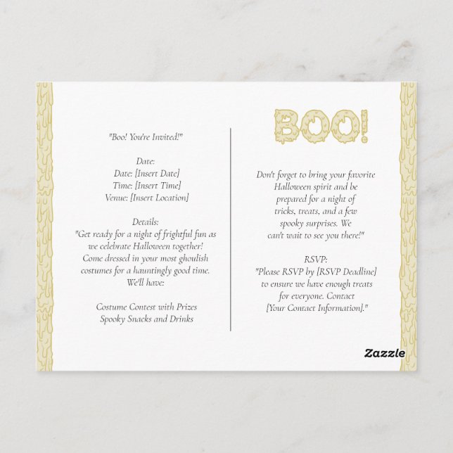 Halloween Ghostly  Postcard (Back)