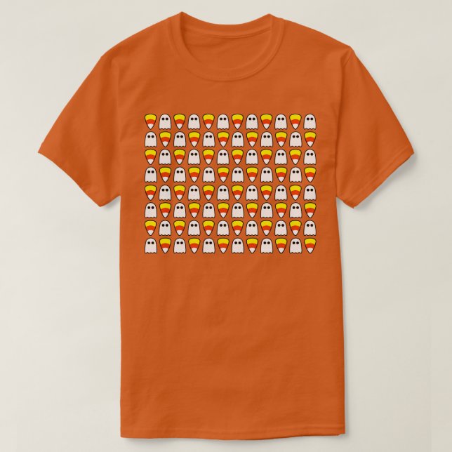 Halloween Ghosts and Candy Corn T-Shirt (Design Front)