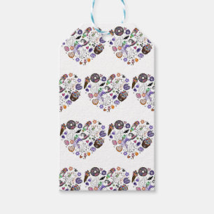 Halloween Ghosts and Pumpkin Clipart Heart shape Gift Tags