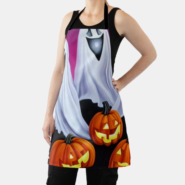 Halloween Ghosts and Pumpkins Apron (Insitu)