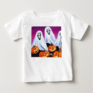 Halloween Ghosts and Pumpkins Baby T-Shirt