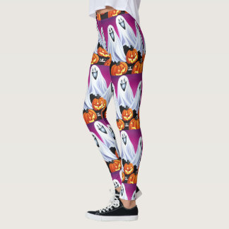 Halloween Ghosts and Pumpkins Leggings