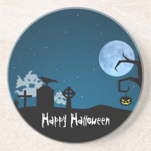 Halloween Ghosts at Graveyard Coaster