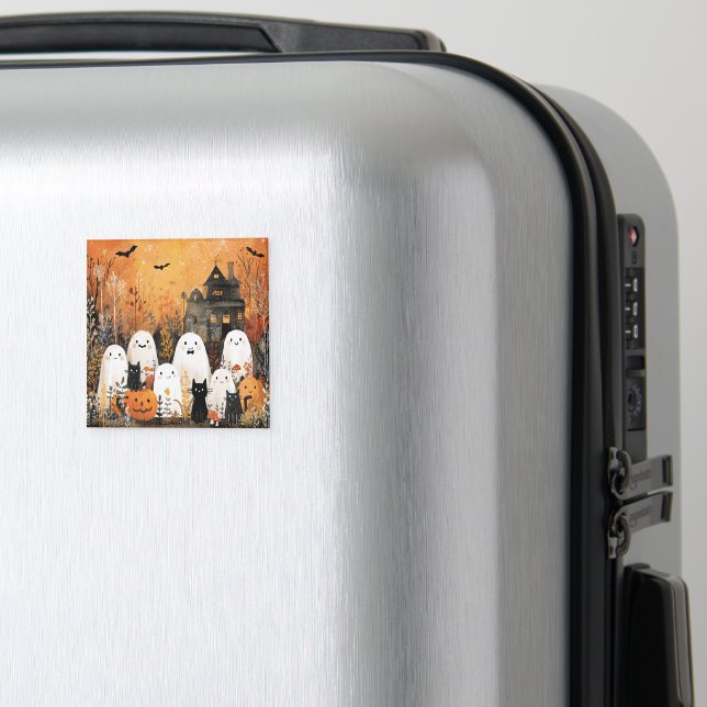 Halloween ghosts, black cats and bats, magnet (In Situ (Luggage))
